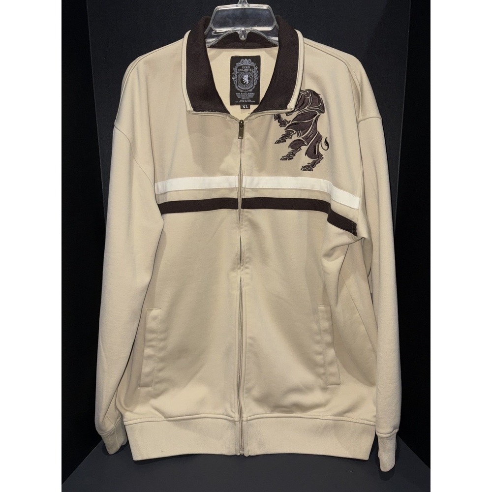 VINTAGE Y2K Ecko Unlimited The Royal Rhino Jacket Beige Brown Men's Size XL
